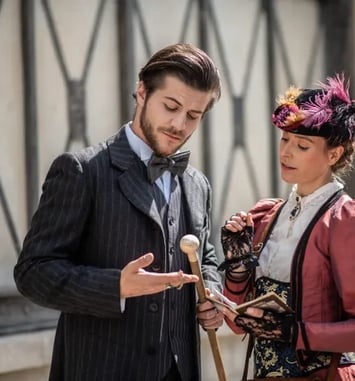 Spectacle : scène théâtralisée en costume, les fours à chaux