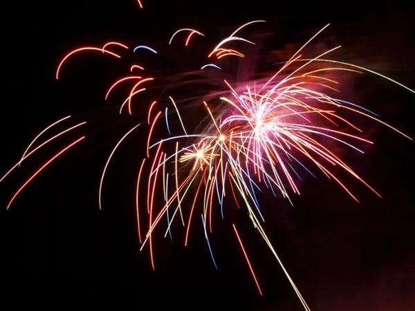 Feu d'artifice de Noël à Merville-Franceville-Plage